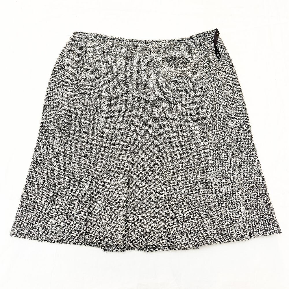 Oscar De La Renta Alpaca Wool Pleated Tweed Woven Skirt Size 10 Italy